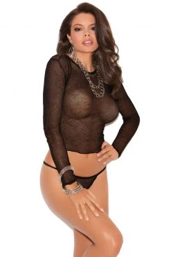 Elegant Moments Fishnet Long Sleeve Top And Panty -Fishnet Lingerie shop unnamed file 1064