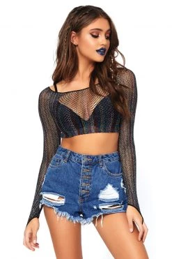 Leg Avenue Rainbow Net Crop Top -Fishnet Lingerie shop unnamed file 1095