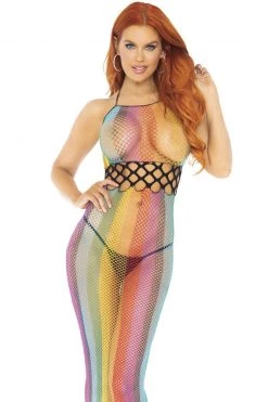 Leg Avenue Rainbow Fishnet Halter Dress -Fishnet Lingerie shop unnamed file 1103