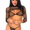 Leg Avenue Fishnet Long Sleeve Bikini Set