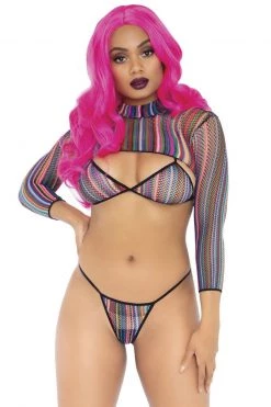 Leg Avenue Colorful Fishnet Bikini And Crop Top Set -Fishnet Lingerie shop unnamed file 1201