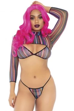 Leg Avenue Colorful Fishnet Bikini And Crop Top Set -Fishnet Lingerie shop unnamed file 1205