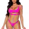 Leg Avenue Long Sleeve Rainbow Net Chemise