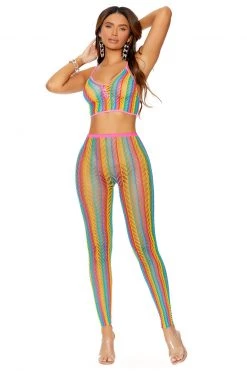Elegant Moments Rainbow Net Cami Set