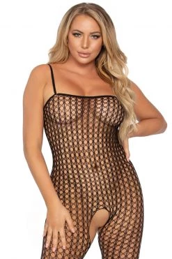Leg Avenue Seamless Crochet Crotchless Body Stocking
