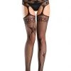 Be Wicked 2-in-1 Star Pattern Thigh Highs & Fishnet Garter Belt