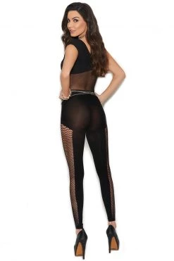 Elegant Moments Opaque And Fishnet Bodystocking