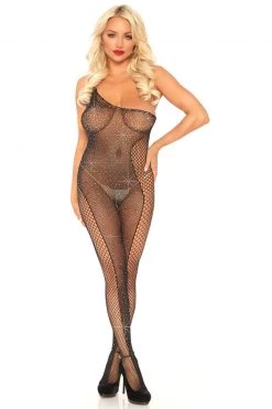 Leg Avenue Rhinestone Asymmetrical Bodystocking