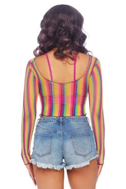 Leg Avenue Long Sleeve Rainbow Net Top -Fishnet Lingerie shop unnamed file 1660