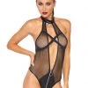 Leg Avenue Fishnet Plunging Teddy