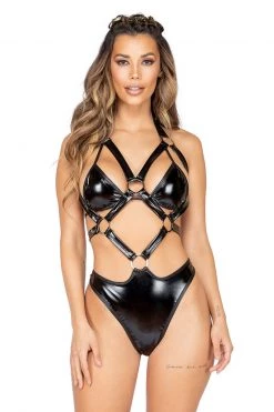 Roma Costume Latex Crisscross Holster Romper