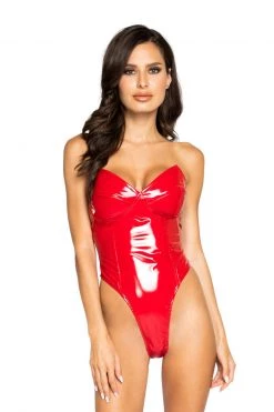 Roma Costume Vinyl Bodysuit With Back Zipper And Thong Back -Fishnet Lingerie shop unnamed file 207
