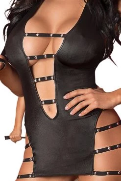 Magic Silk Portia Strappy Vinyl Dress -Fishnet Lingerie shop unnamed file 2096