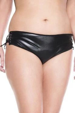 Music Legs Wet Look Lace Up Crotchless Panty -Fishnet Lingerie shop unnamed file 212