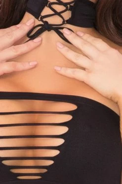 René Rofé Hot Miami Nights 3 Piece Choker, Top, And G String Set -Fishnet Lingerie shop unnamed file 2314