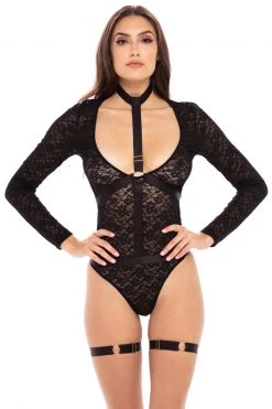René Rofé Up To My Neck Choker Teddy -Fishnet Lingerie shop unnamed file 2394