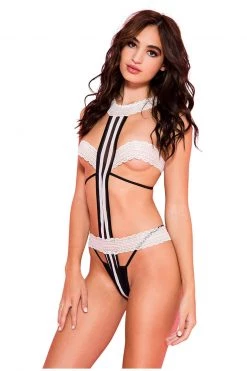 Music Legs White And Black Banded Teddy 9 Music Legs White And Black Banded Teddy -Fishnet Lingerie shop unnamed file 2421