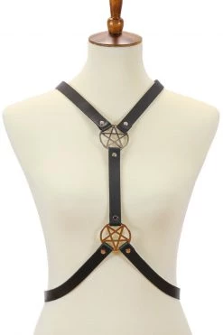 Funk Plus Double Pentagram Leather Harness