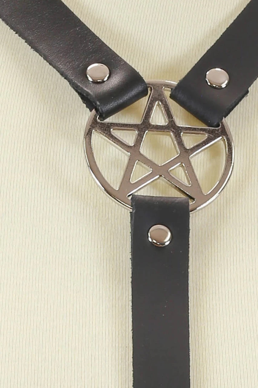 Funk Plus Double Pentagram Leather Harness 2 Funk Plus Double Pentagram Leather Harness - Image 2