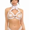 Daisy Corsets USA White Bra Top Body Harness With White Lace