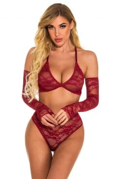 3WISHES In Your Arms Lacy Bra Set