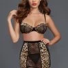 Dreamgirl Cheetah Print Bra And Garter Set