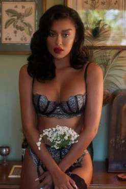 Roma Costume Metallic Lace Bra And Garter Set -Fishnet Lingerie shop unnamed file 547