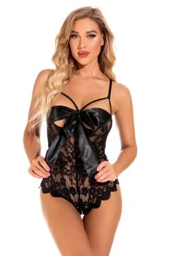 3WISHES Bow Front Bodysuit -Fishnet Lingerie shop unnamed file 582