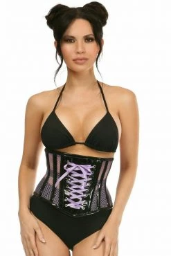 Daisy Corsets USA Purple Patent & Fishnet Underbust Corset