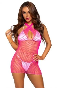 Leg Avenue Criss Cross Net Chemise -Fishnet Lingerie shop unnamed file 743