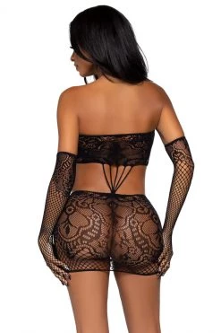 Leg Avenue Strapless Patterned Cut Out Chemise -Fishnet Lingerie shop unnamed file 778