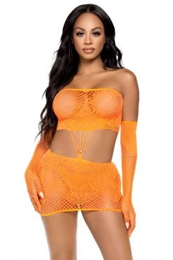 Leg Avenue Strapless Patterned Cut Out Chemise -Fishnet Lingerie shop unnamed file 779