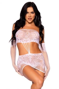 Leg Avenue Strapless Patterned Cut Out Chemise -Fishnet Lingerie shop unnamed file 783