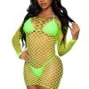 Leg Avenue Neon Net Long Sleeve Dress
