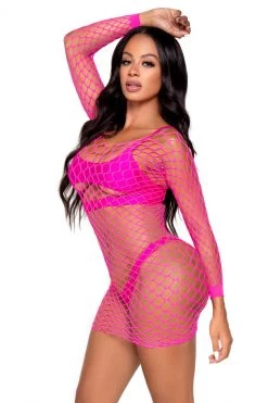 Leg Avenue Neon Net Long Sleeve Dress -Fishnet Lingerie shop unnamed file 794
