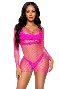 Leg Avenue Neon Net Long Sleeve Dress -Fishnet Lingerie shop unnamed file 796