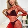 Be Wicked Off-the-Shoulder Spandex Nylon Fishnet Dress