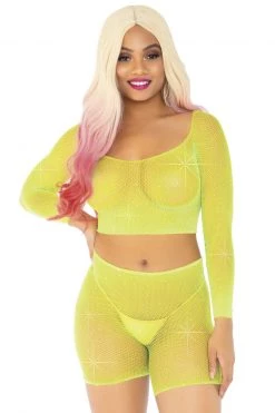 Leg Avenue Rhinestone Fishnet Top And Bike Shorts -Fishnet Lingerie shop unnamed file 924