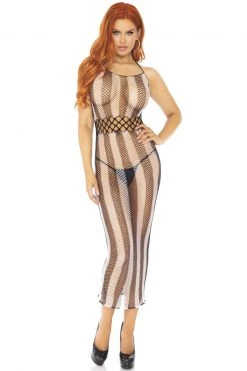 Leg Avenue Striped Fishnet Halter Dress -Fishnet Lingerie shop unnamed file 967