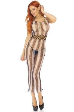 Leg Avenue Striped Fishnet Halter Dress -Fishnet Lingerie shop unnamed file 969