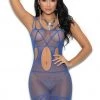 Elegant Moments Blue Net Cut Out Chemise